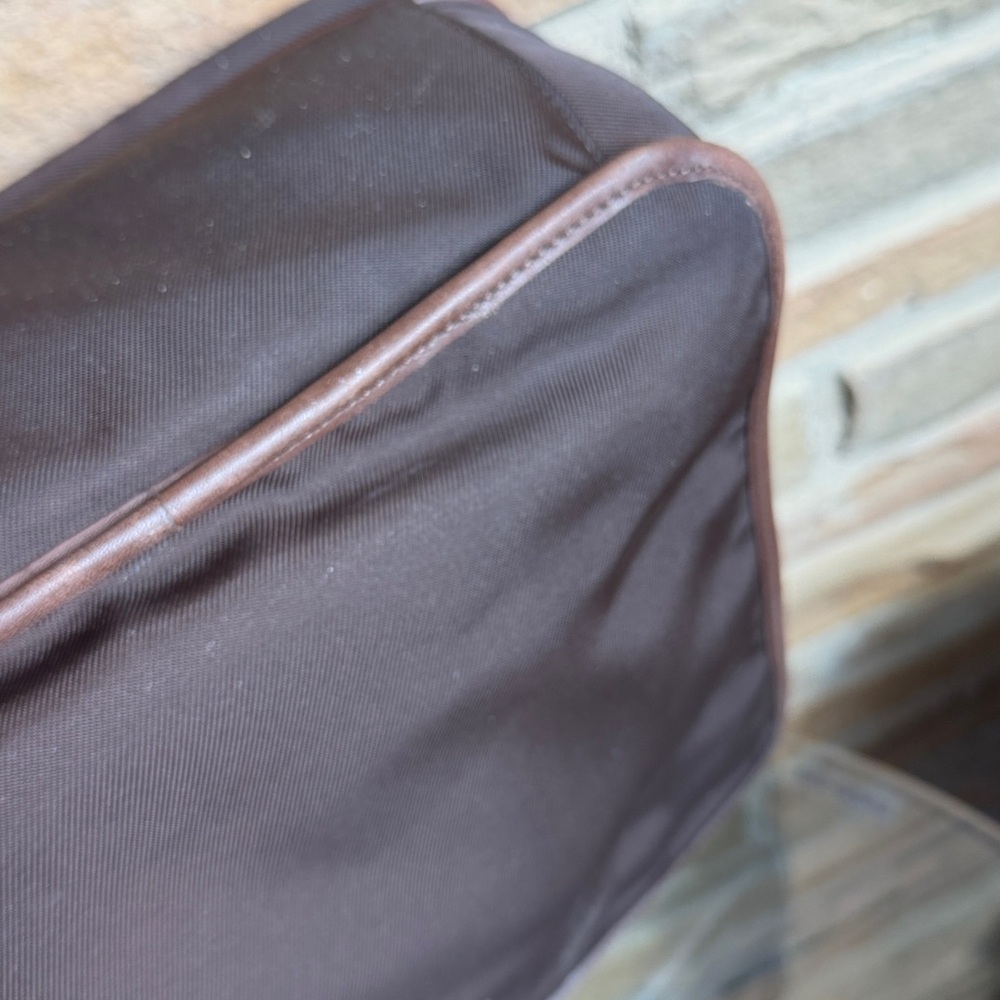 Vintage Coach Brown Leather & Nylon Unisex Briefcase Laptop Messenger Bag - Picture 16 of 16